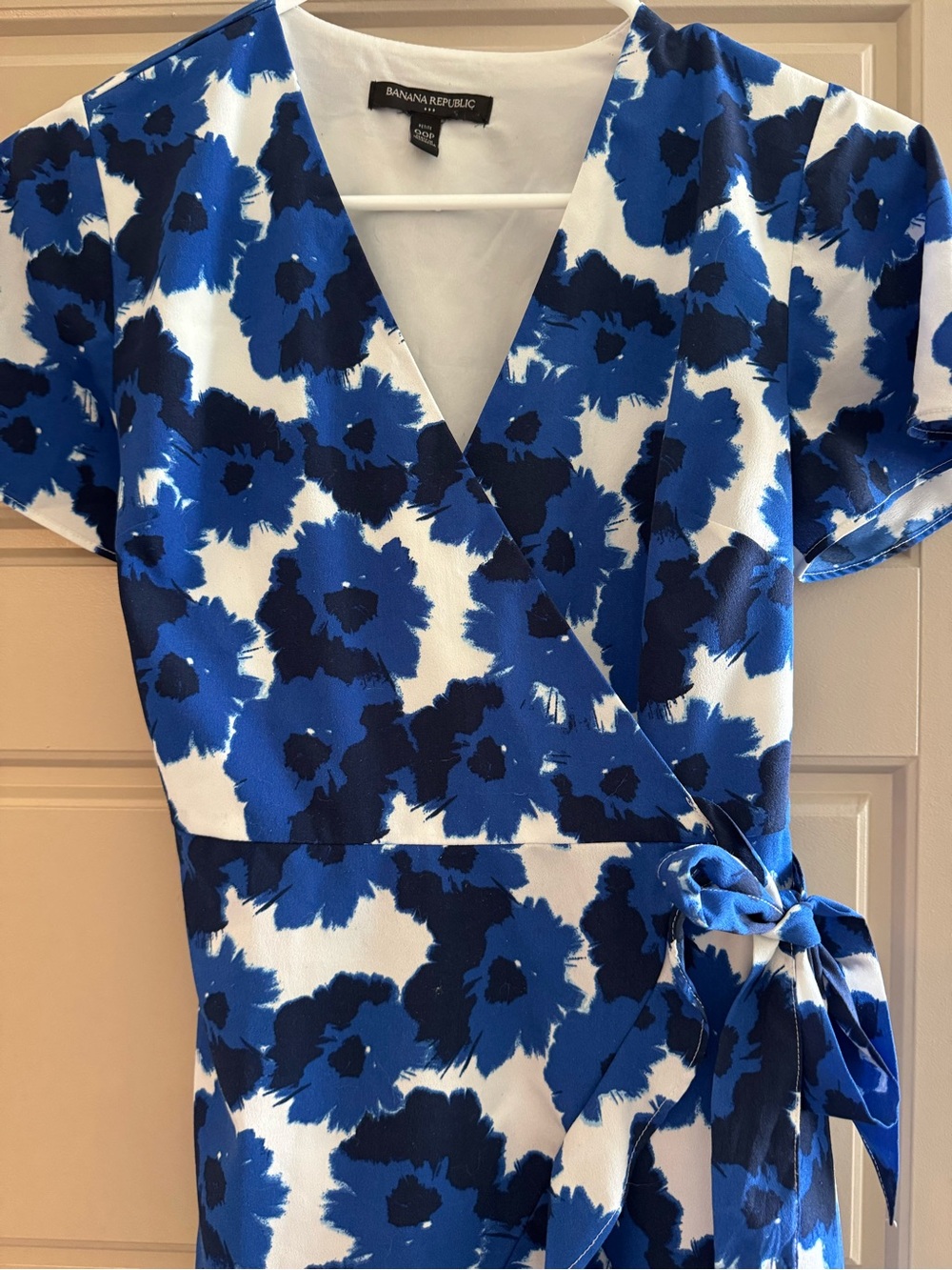 Banana Republic Royal Blue and White Floral Wrap Dress